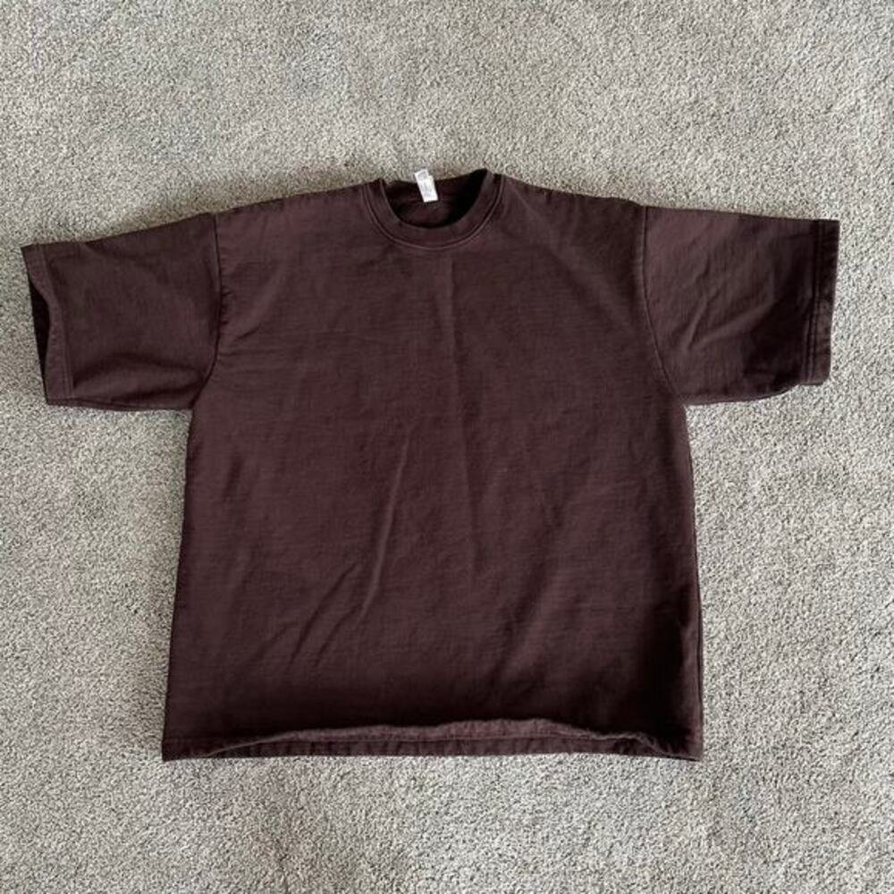 Los Angeles Apparel HF14GD Unisex Heavy Fleece Tee Brown OS Short Sleeve